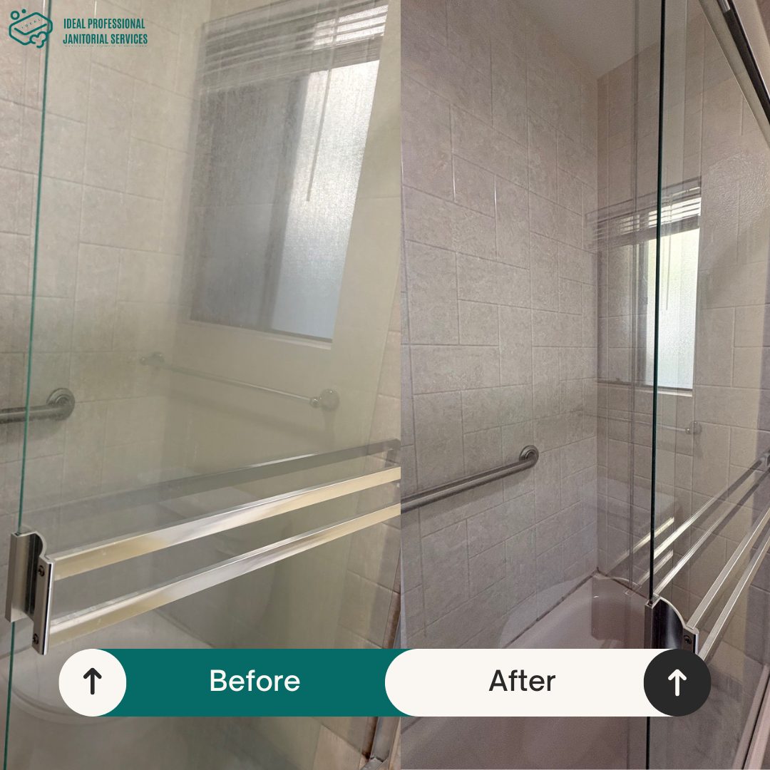 Glass shower doors — hard-water removal