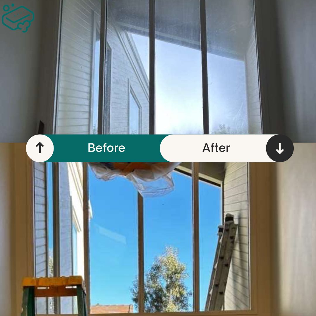Interior windows cleaned after the work wrapped